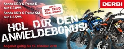 ANMELDEBONUS + DERBI + VERLÄNGERUNG ANMELDEBONUS + DERBI + VERLÄNGERUNG