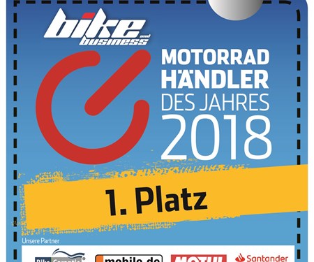 Wir sind "Motorradhändler des Jahres" 2018!