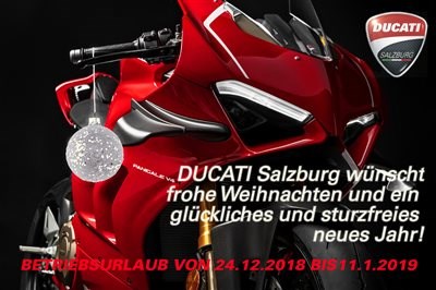 Weihnachten / Betriebsurlaub bei DUCATISALZBURG