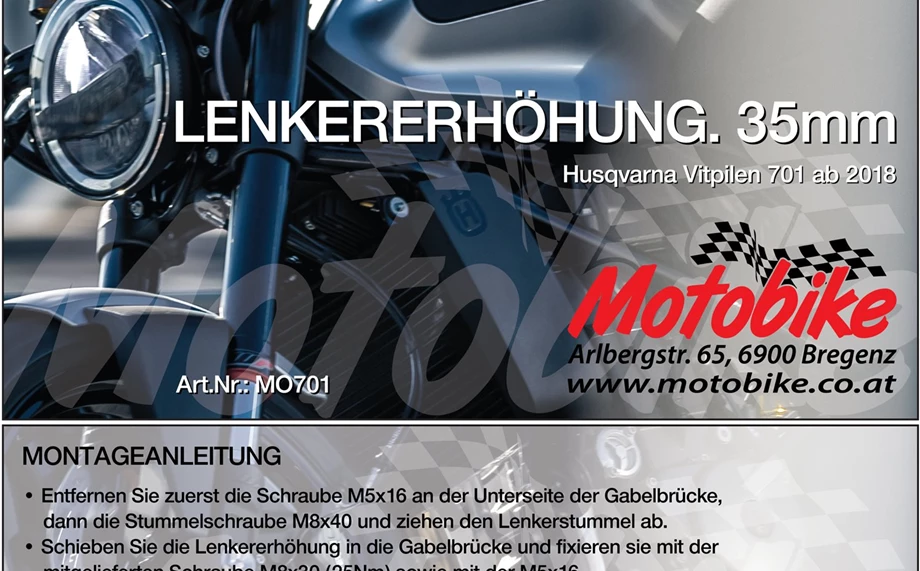 VITPILEN 701 - Lenkererhöhung Bild 1: VITPILEN 701 - Lenkererhöhung