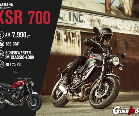 Yamaha XSR 700 jetz ab € 7.990.- bei Ginzinger