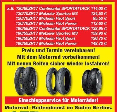 A.T.T.-Motorrad-Reifendienst mit Top-Preisen! 
