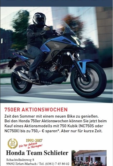 Aktionswochen beim Honda Team Schlieter im Juni 2019 Bild 3: Aktionswochen beim Honda Team Schlieter im Juni 2019