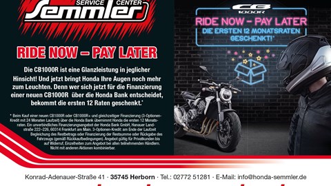 Honda Semmler - RIDE NOW -- PAY LATER