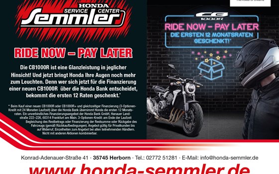 Honda Semmler - RIDE NOW -- PAY LATER - Bild 1