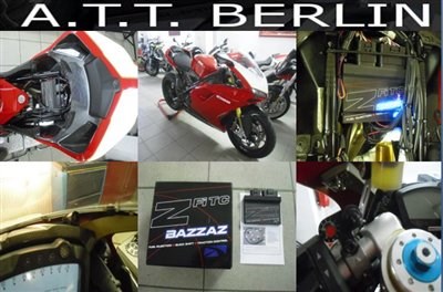 Die Ducati 1098S mit BAZZAZ Z-F1 Traktionskontrolle und EVR Anti-Hopping-Kupplung gibt auch dem Nichtprofi genug Sicherheit! 