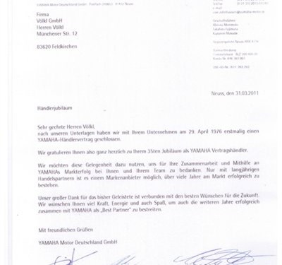 35 Jahre YAMAHA Händler