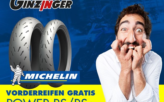 Michelin Reifenaktion HR kaufen VR Gratis dazu bei Zweirad Ginzinger - Bild 1