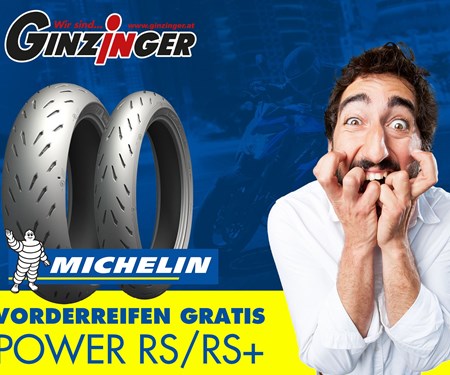 Michelin Reifenaktion HR kaufen VR Gratis dazu bei Zweirad Ginzinger