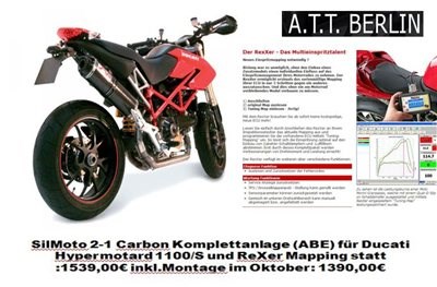 Interesse am RexXer Mapping oder Auspuffanlage! Im Oktober bietet Ihnen A.T.T.-Berlin für ihre Benelli, Ducati, Moto Morini, Aprilia, KTM oder MV Agusta einige Top-Angebote.Mehr ab 01.10.11 im Online-Shop! - Bild 7