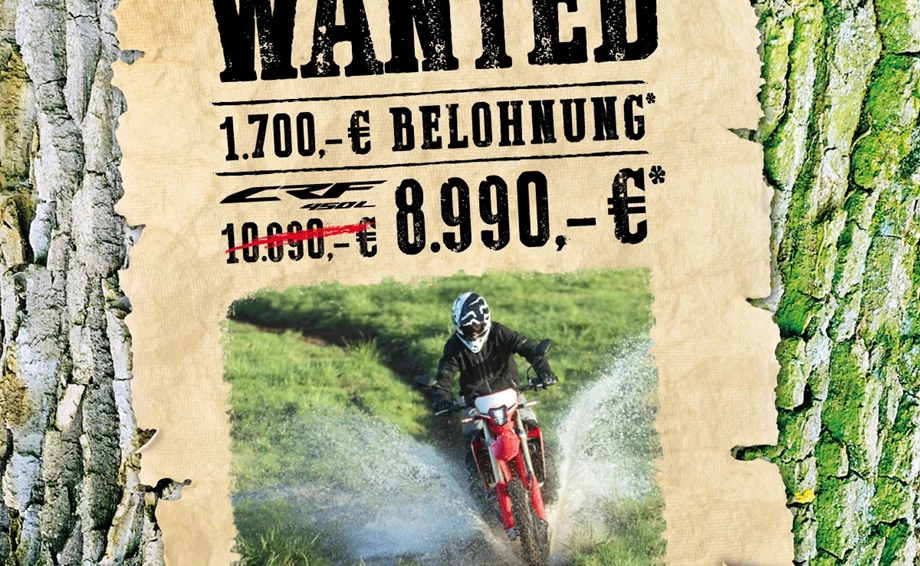 Honda Semmler - WANED CRF 450 L Bild 1: Honda Semmler - WANED CRF 450 L