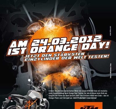 Saisonstart am Samstag, den 24.3. mit dem Orange Day bei Bräuer