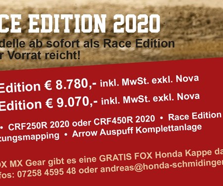 HONDA CRF Race Edition Modelle 2020 bei Honda Schmidinger