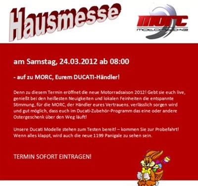 Hausmesse 2012 bei MORC Hausmesse 2012 bei MORC