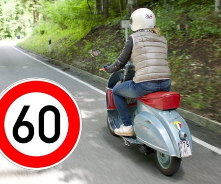 Zulässiger Topspeed (50 ccm Roller) von 45 auf 60 km/h
