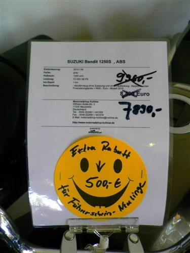 SUZUKI GSF1250SA - BANDIT - unser Motorrad Angebot der Woche !!!! Bild 1: SUZUKI GSF1250SA - BANDIT - unser Motorrad Angebot der Woche !!!!