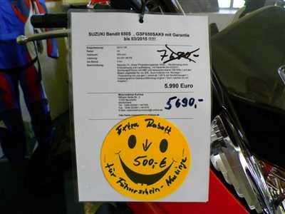 SUZUKI GSF650SA - BANDIT - unser Motorrad Angebot der Woche !!!!
