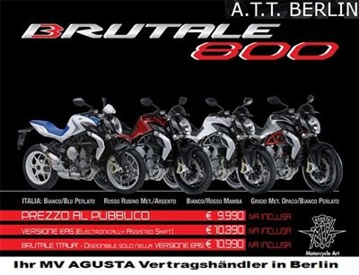 MV Agusta gibt mit der neuen Brutale 800 für 2013 - 800ccm-125PS bei 167Kg Vollgas und setzt neue Maßstäbe