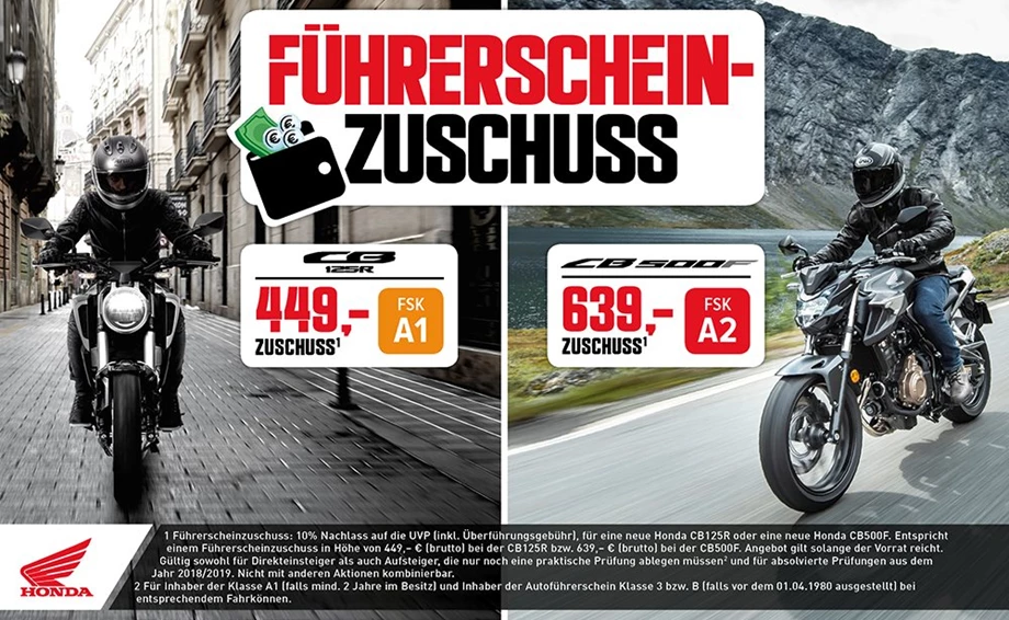 Honda Semmler - Führerschein Aktion Bild 1: Honda Semmler - Führerschein Aktion