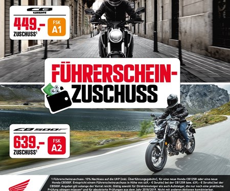 HONDA FÜHRERSCHEINZUSCHUSS 