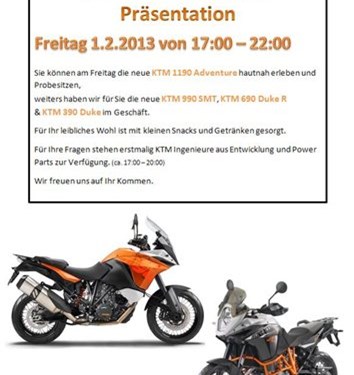 KTM 1190 Adventure Präsentation bei KTM Braumandl KTM 1190 Adventure Präsentation bei KTM Braumandl