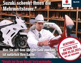 Suzuki schenkt euch die MwSt