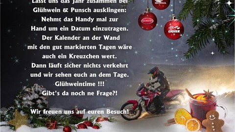 Glühweinparty am 07.12.2019 beim Honda Team Schlieter