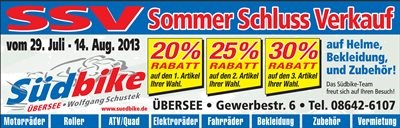 Sommer Schluss Verkauf vom 29.07. bis  14.08.2013