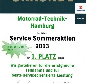 NR. 1 bei der SUZUKI SERVICE AKTION 2013 ! - Bild 1