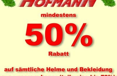 Helme und Bekleidung Abverkauf ab 50% Rabatt