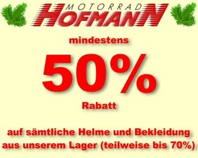 Helme und Bekleidung Abverkauf ab 50% Rabatt