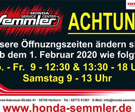 Honda Semmler - Öffnungszeiten 2020