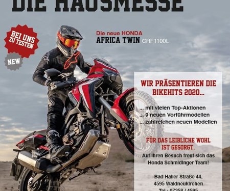 Hausmesse Honda Schmidinger am 3./4. April 2020 Hausmesse Honda Schmidinger am 3./4. April 2020