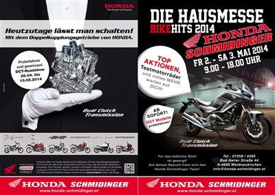 DIE HAUSMESSE - BIKEHITS 2014 bei Honda Schmidinger am 2. und 3. Mai - Bild 2 DIE HAUSMESSE - BIKEHITS 2014 bei Honda Schmidinger am 2. und 3. Mai - Bild 2