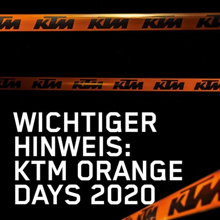 KTM Zauner Orange Day 2020 
Liebe Kunden, Freunde und Geschäftspartner,
aufgrund der aktuellen Situation und der damit verbundenen, vorübergehenden, ge ... Weiter >>