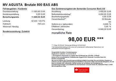 Im Juni bietet das A.T.T.-Team für alle MV Agusta Bikes die Heiße Finanzierung ab 0,49% Effekt.Jahresz. der Santander Consumer Bank AG an! - Bild 2