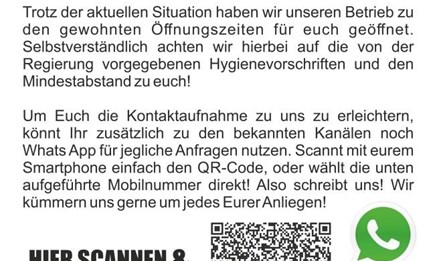 WIR SIND WEITER FÜR EUCH DA!