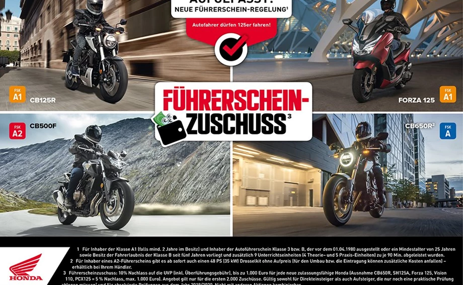 Honda Semmler - Führerschein Aktion !! Bild 1: Honda Semmler - Führerschein Aktion !!