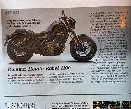 Gerüchte über eine Rebel 1100 !!! 