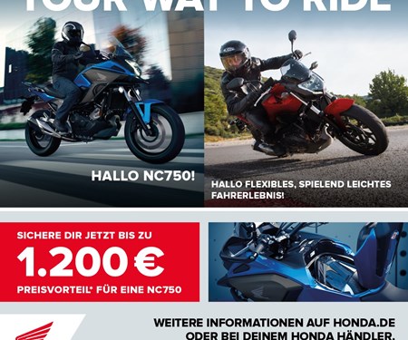 NC750: Sichere dir einen PREISVORTEIL von bis zu 1200 ,-€ !!!  