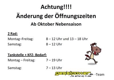 Winter Öffnungszeiten!!! Winter Öffnungszeiten!!!