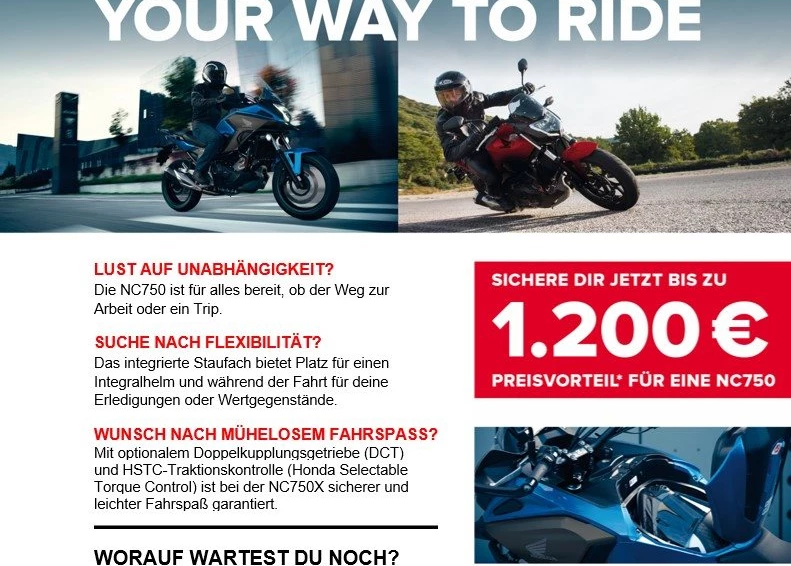 Unser Herbstangebot  " bei Honda Team Schlieter " viele Honda Motorräder  jetzt besonderst güstig" Bild 3: Unser Herbstangebot  " bei Honda Team Schlieter " viele Honda Motorräder  jetzt besonderst güstig"