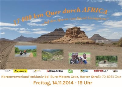 Live Vortrag  "Mit den Motorrädern 17.000km quer durch Afrika" - Bild 1 Live Vortrag  "Mit den Motorrädern 17.000km quer durch Afrika" - Bild 1