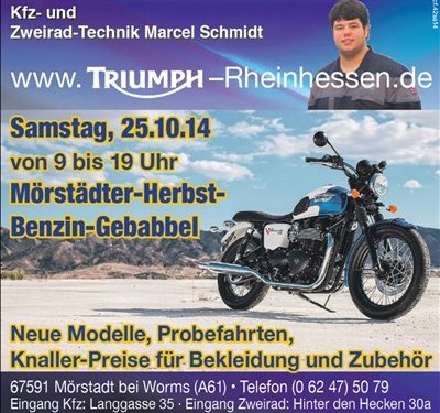 "Mörstädter-Herbst-Benzin-Gebabbel" am 25.10.14 bei Triumph Rheinhessen