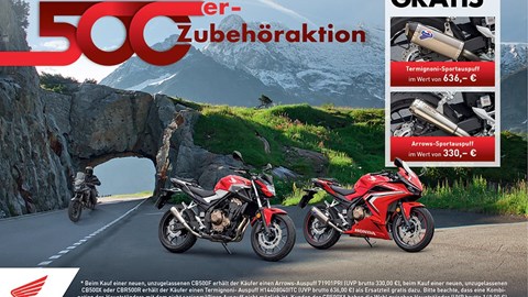 500er Zubehöraktion - Sichere dir einen Sportauspuff von Arrows oder Termignoni gratis!!!