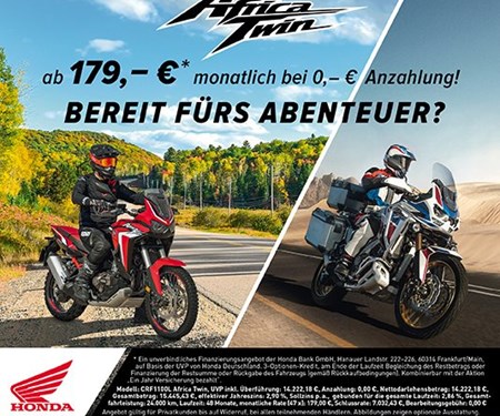 AfricaTwin ab 179,-€ monatlich + 1 Jahr Versischerung geschenkt