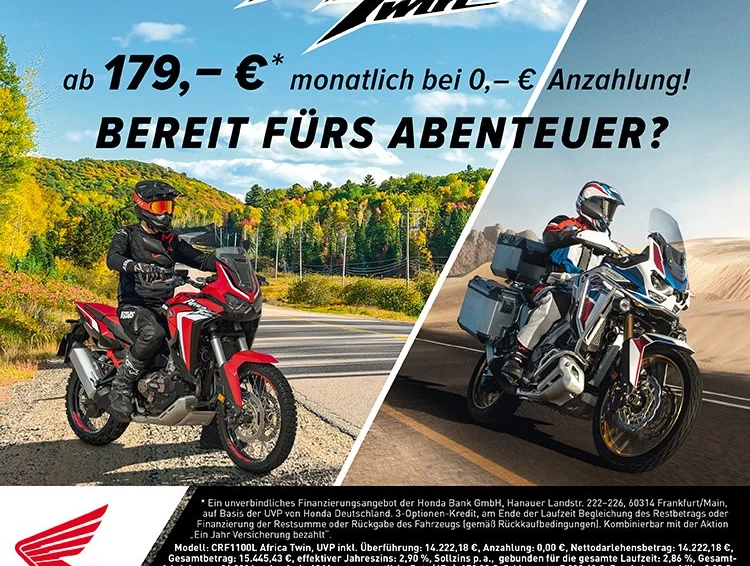 Honda Semmler - Africa Twin ab 179,- Euro monatlich... Bild 1: Honda Semmler - Africa Twin ab 179,- Euro monatlich...