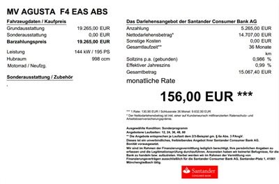 Finanzierung leicht gemacht - Ihre Wunsch MV Agusta von 0,49%-0,99% - Santander Consumer Bank AG - finanzieren-gültig bis 31.01.2015!  - Bild 10