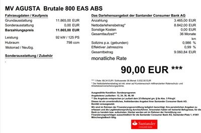 Finanzierung leicht gemacht - Ihre Wunsch MV Agusta von 0,49%-0,99% - Santander Consumer Bank AG - finanzieren-gültig bis 31.01.2015!  - Bild 4