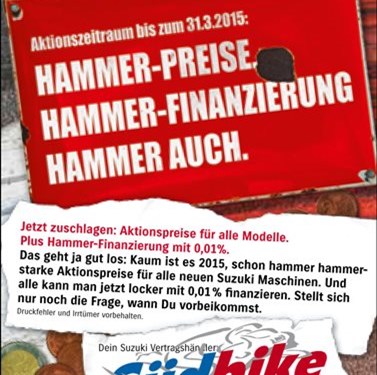 NEU Suzuki Finanzierungen ab 0,01% eFF Zins